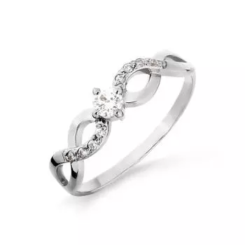 Кольцо с фианитами Premium Линии Любви