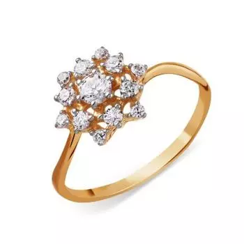 Кольцо с фианитами Premium Линии Любви