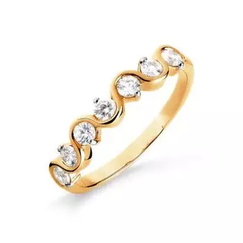 Кольцо с фианитами Premium Линии Любви