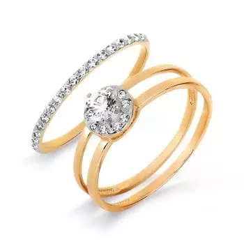 Кольцо с фианитами Premium Линии Любви