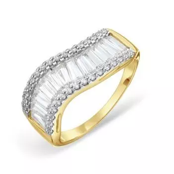 Кольцо с фианитами Premium Линии Любви