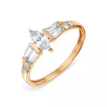 Кольцо с фианитами Premium Линии Любви