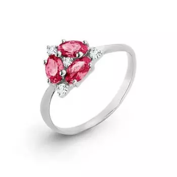 Кольцо с фианитами Premium Линии Любви