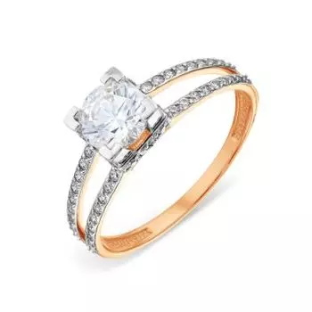 Кольцо с фианитами Premium Линии Любви