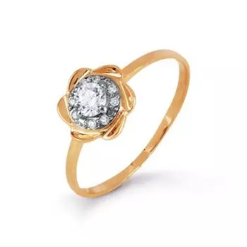 Кольцо с фианитами Premium Линии Любви