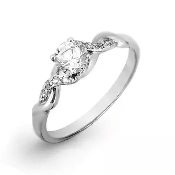 Кольцо с фианитами Premium Линии Любви