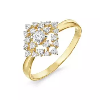 Кольцо с фианитами Premium Линии Любви