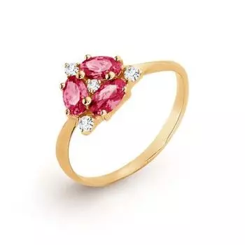 Кольцо с фианитами Premium Линии Любви