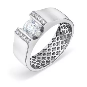Кольцо с фианитами Premium Линии Любви