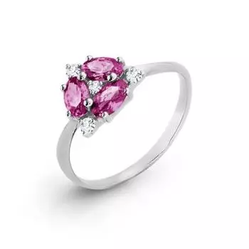 Кольцо с фианитами Premium Линии Любви