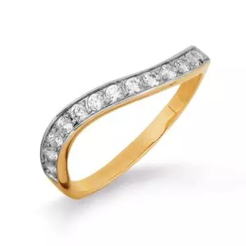 Кольцо с фианитами Premium Линии Любви