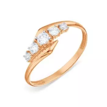 Кольцо с фианитами Premium Линии Любви