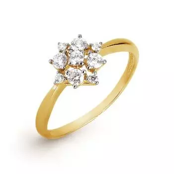 Кольцо с фианитами Premium Линии Любви