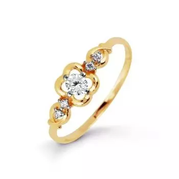 Кольцо с фианитами Premium Линии Любви