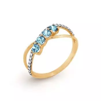 Кольцо с фианитами Premium Линии Любви