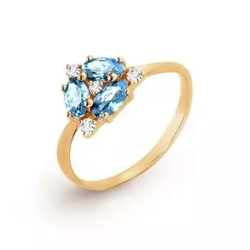 Кольцо с фианитами Premium Линии Любви