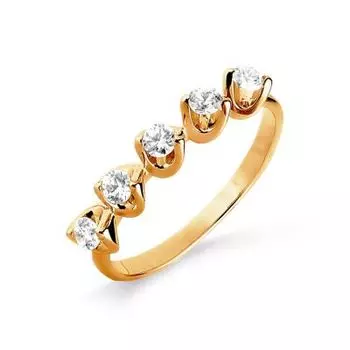 Кольцо с фианитами Premium Линии Любви