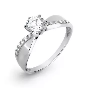 Кольцо с фианитами Premium Линии Любви