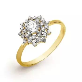 Кольцо с фианитами Premium Линии Любви