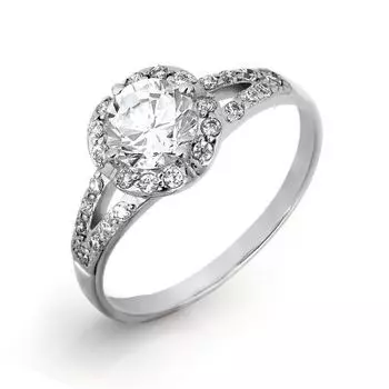 Кольцо с фианитами Premium Линии Любви