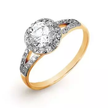 Кольцо с фианитами Premium Линии Любви