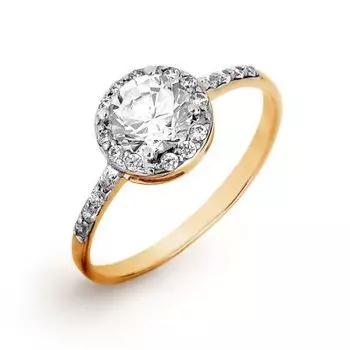 Кольцо с фианитами Premium Линии Любви