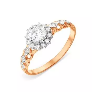 Кольцо с фианитами Premium Линии Любви