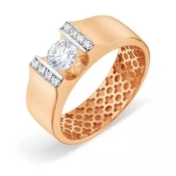 Кольцо с фианитами Premium Линии Любви