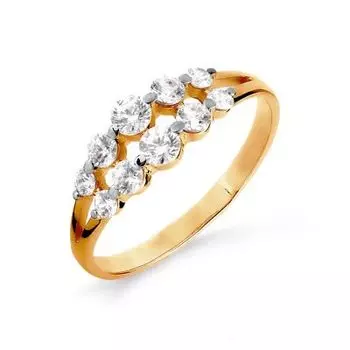 Кольцо с фианитами Premiums Линии Любви