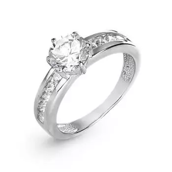 Кольцо с фианитами Premium Линии Любви