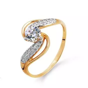 Кольцо с фианитами Premium Линии Любви