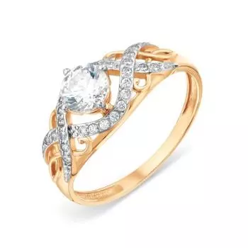 Кольцо с фианитами Premium Линии Любви