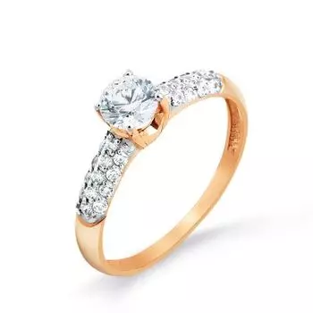 Кольцо с фианитами Premium Линии Любви