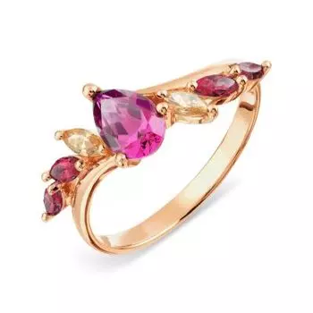 Кольцо с фианитами Premiums Линии Любви