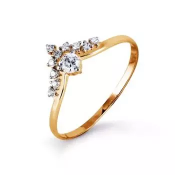 Кольцо с фианитами Premiums Линии Любви