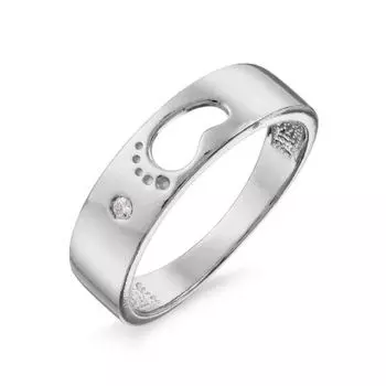 Кольцо с фианитом Линии Любви