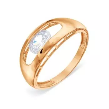 Кольцо с фианитом Линии Любви