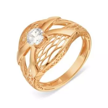 Кольцо с фианитом Линии Любви