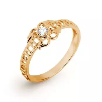 Кольцо с фианитом Линии Любви