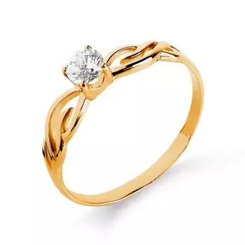 Кольцо с фианитом Линии Любви