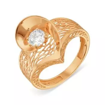 Кольцо с фианитом Линии Любви