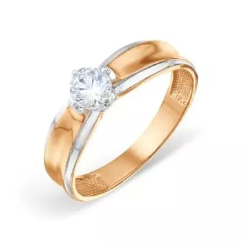 Кольцо с фианитом Линии Любви