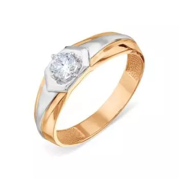Кольцо с фианитом Линии Любви
