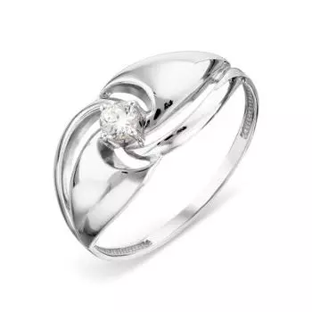 Кольцо с фианитом Линии Любви