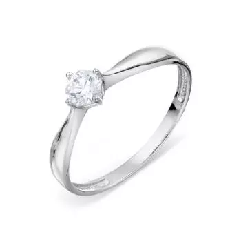 Кольцо с фианитом Линии Любви