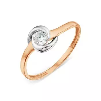 Кольцо с фианитом Линии Любви