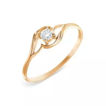 Кольцо с фианитом Линии Любви