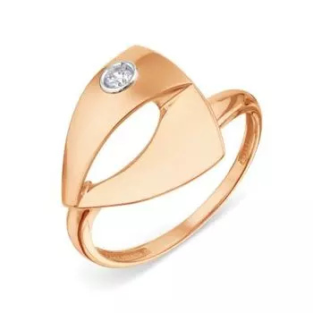 Кольцо с фианитом Линии Любви