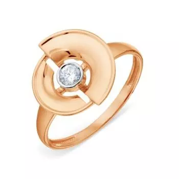 Кольцо с фианитом Линии Любви