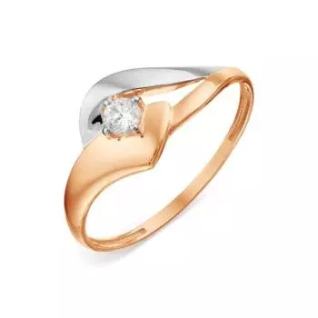 Кольцо с фианитом Линии Любви